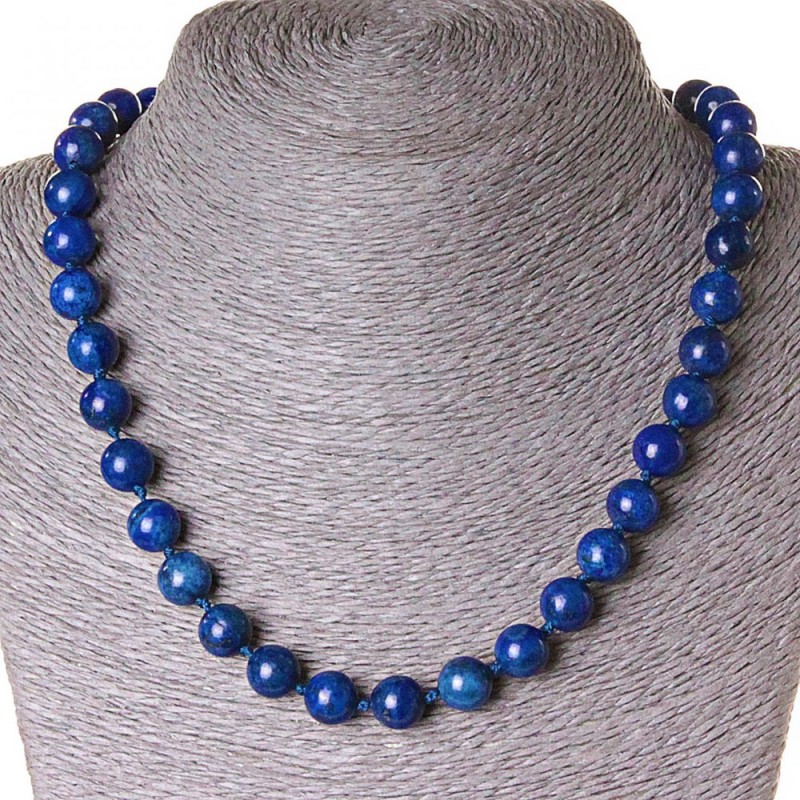 Lazurite Necklace, 10mm Bead, 45 cm