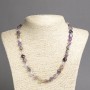 Faceted ametrine gemstone necklace, bead size 8×10 mm, length 45 cm+