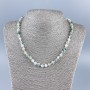 Natural Stone Moss Agate Necklace, Smooth Bead, 6mm Diameter, 48cm Length +