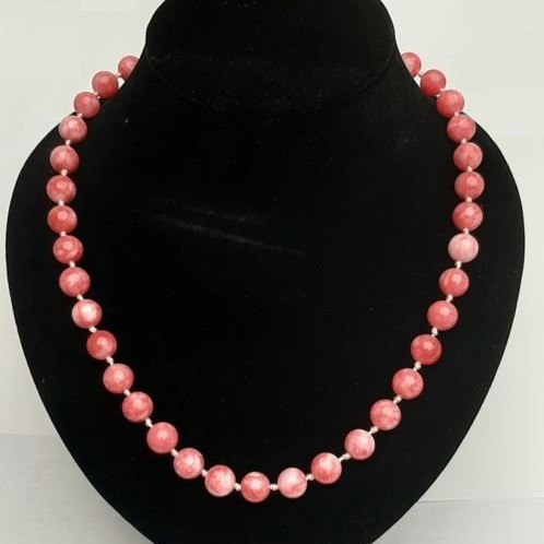 Tourmaline Necklace (synthetic) smooth beads, 10 mm diameter, 52 cm length+