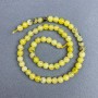 Yellow Turquoise Beads Smooth Round, 6.5 mm Diameter, On Thread, 38 cm Length
