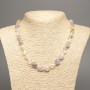 Necklace of natural stones - Assorted hammered texture, bead diameter 11×9 mm, length 48 cm