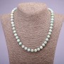 Larimar natural stone necklace with smooth beads, diameter 8(±)mm, length 45 cm