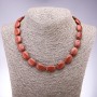 Necklace made of natural aventurine (synthetic) 'Golden Sand' flat oval, 13x18 mm, length 45 cm