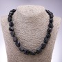 Clearance Aventurine Necklace (synthetic) 'Blue Sand of Cairo Night', faceted beads, 13×15 mm diameter, 50 cm length