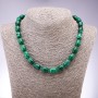 Malachite Necklace (pressed), diameter 10x14 mm ±, length 45 cm ±
