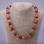 Necklace 'Aventurine' 'Golden Sand' hexagonal beads, 12 mm diameter aventurine beads, Czech crystal rondelles 14×11 mm, length 50 cm