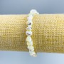 Bracelet White Mother-of-Pearl Faceted Beads, 8×6 mm, length 18 cm (stretch)