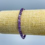 Amethyst bracelet with faceted cube beads, approx. 4.5×4.5 mm, length 18 cm (stretch)