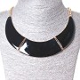 Gateway Necklace, 3-Part Gold-Tone Metal and Black Gloss (130x20 mm)