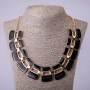 Black Enamel Necklace, length 50–55 cm