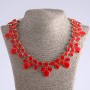 Necklace with red enamel 'Coquette', length 53 cm, metal color 'gold'
