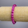Raspberry Tourmaline Bracelet (synthetic) - Smooth beads, 8 mm diameter, 18 cm length, elastic