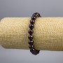 Garnet bead bracelet with smooth beads, 11 mm diameter, 18 cm length, stretch