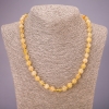 Rutilated Quartz Necklace with Smooth Beads, 8.5 mm Diameter, 48 cm Length