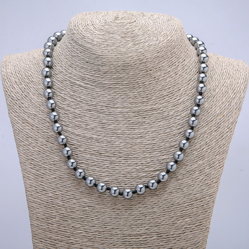 Terahertz Necklace, Smooth Beads 8mm Diameter, 45cm Length +