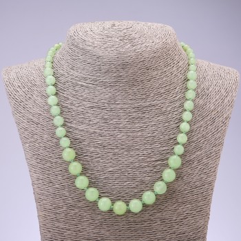Onyx Necklace, 6–10 mm Beads, 47 cm Long, Knotted