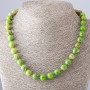 Variscite Necklace Light Green, 45 cm Length, 9–10 mm Diameter