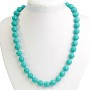 Turquoise green necklace with veins (single ) round bead 12 mm, length 46 cm