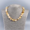 Raw citrine nugget necklace, 12×15 mm, length 45 cm±