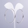 Xuping Rhodium Hoop Earrings, 2mm thick, 53mm diameter