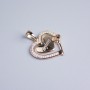 Xuping 18K Gold Plated Heart Pendant with White Crystals, diameter 16x18 mm+