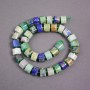 Azurite Rondelle Beads on Thread, 13x9mm diameter +/- with seed beads, 2mm diameter +/-, length 39cm +/-