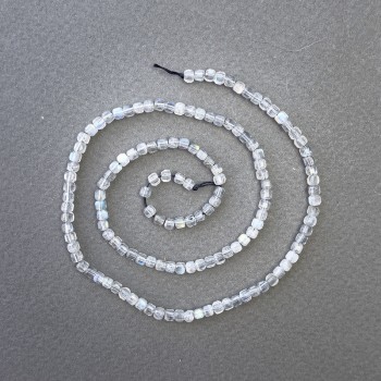 Labradorite Beads on a Strand, Cube-Shaped Natural Stone, 2.5×2.5 mm, Length 40 cm