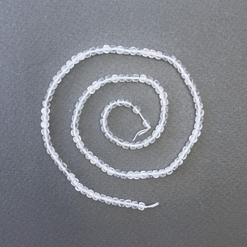 Beads on a string — Rock crystal natural stone cube beads, 3×3 mm diameter, 39 cm length
