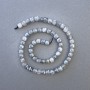 Labradorite Beads, Natural Stone — Faceted Cubes, 6x6 mm, Length about 39 cm, on Thread