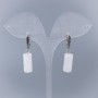 Earrings Mountain Crystal Cylinder, diameter 17×8 mm ± English clasp, length 35 mm