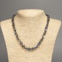 Opal Glass Necklace Gray-Blue Teardrop, 8x10 mm diameter, length 50 cm+