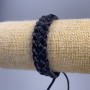 Bracelet, length 18-25 cm, thickness 14 mm, eco-leather, color black, with adjustable clasp