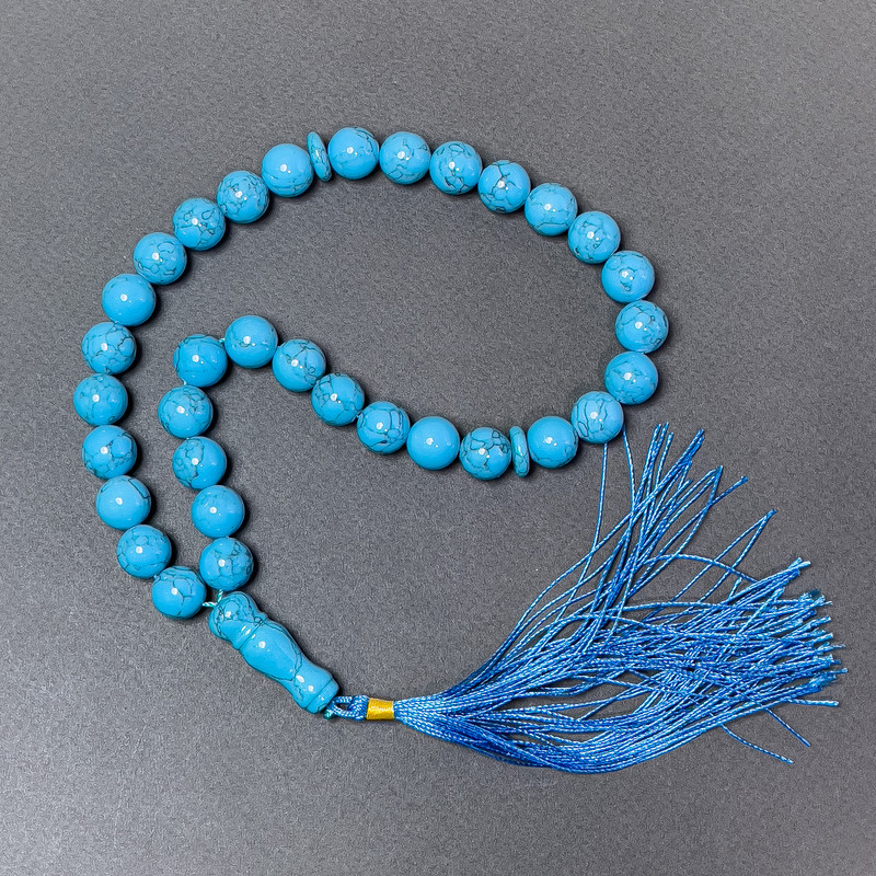 Turquoise Beads (Pressed) Smooth Ball Bead, 12 mm Diameter, 33 Beads, with Turquoise Inserts