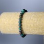 Chrysocolla Bracelet with Natural Stone, Smooth Beads, 7 mm Diameter, 18 cm Length (Stretch)