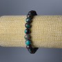 Chrysocolla bracelet with natural stone smooth beads, 8.5 mm diameter, length 18 cm (stretch)