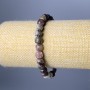 Tourmaline Bracelet with Natural Stone, Faceted Cube, 7 mm Diameter, 18 cm Length (Stretch)