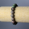 Watermelon Garnet Bracelet, natural stone, smooth beads, 10 mm diameter ±, length 18 cm (stretch)