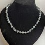 Gray matte opal glass necklace 8mm