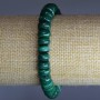 Natural Malachite Bracelet, smooth rondel beads, diameter 9×5 mm, length 18 cm (stretch)