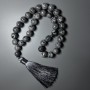 Gray Ocean Jasper prayer beads (synthetic acrylic) smooth beads, 12 mm diameter, 33 beads, with metal inserts