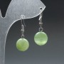 Earrings 'Onyx' (synthetic acrylic) smooth bead, 12mm diameter, 33mm length