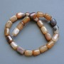 Gray agate beads, natural stone, rectangular 11×15 mm, 38 cm long on thread