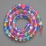 Opal glass beads multicolor smooth ball, 8 mm diameter, 38 cm length on thread