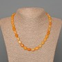 Yellow Agate Necklace, natural stone, oval, diameter 8×10 mm+-, length 48 cm+