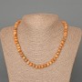 Landscape Jasper Necklace, natural stone, smooth rondelle, diameter 8x5 mm +/-, length 46 cm