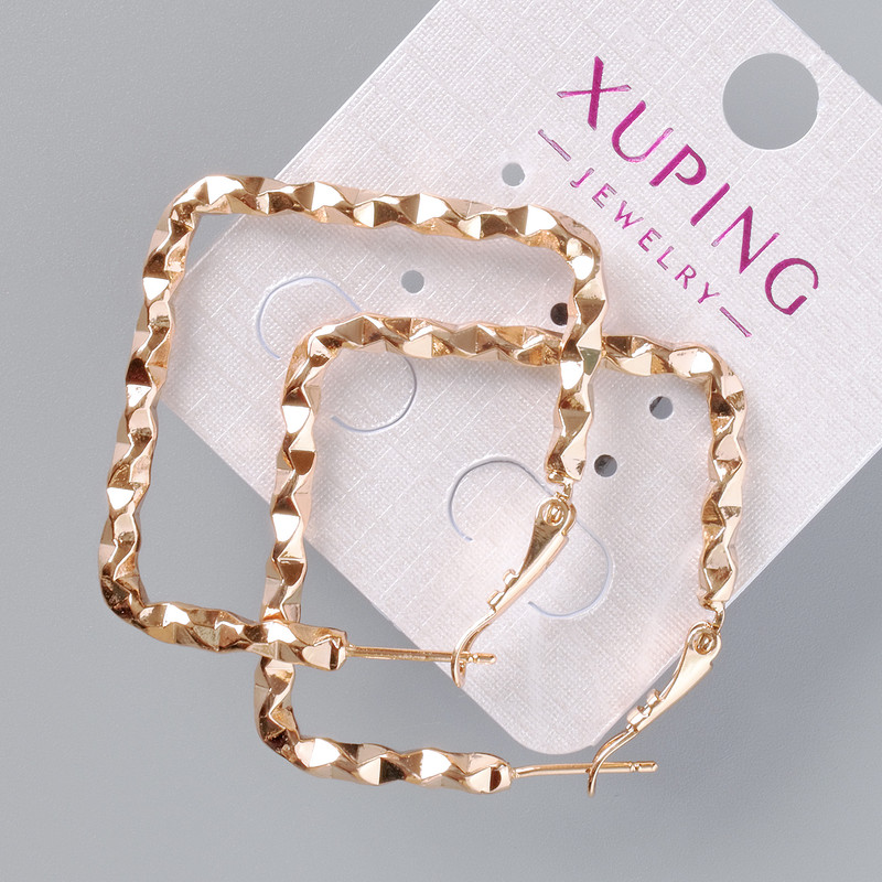 Xuping Earrings, 42x42 mm diameter, 18K gold plating