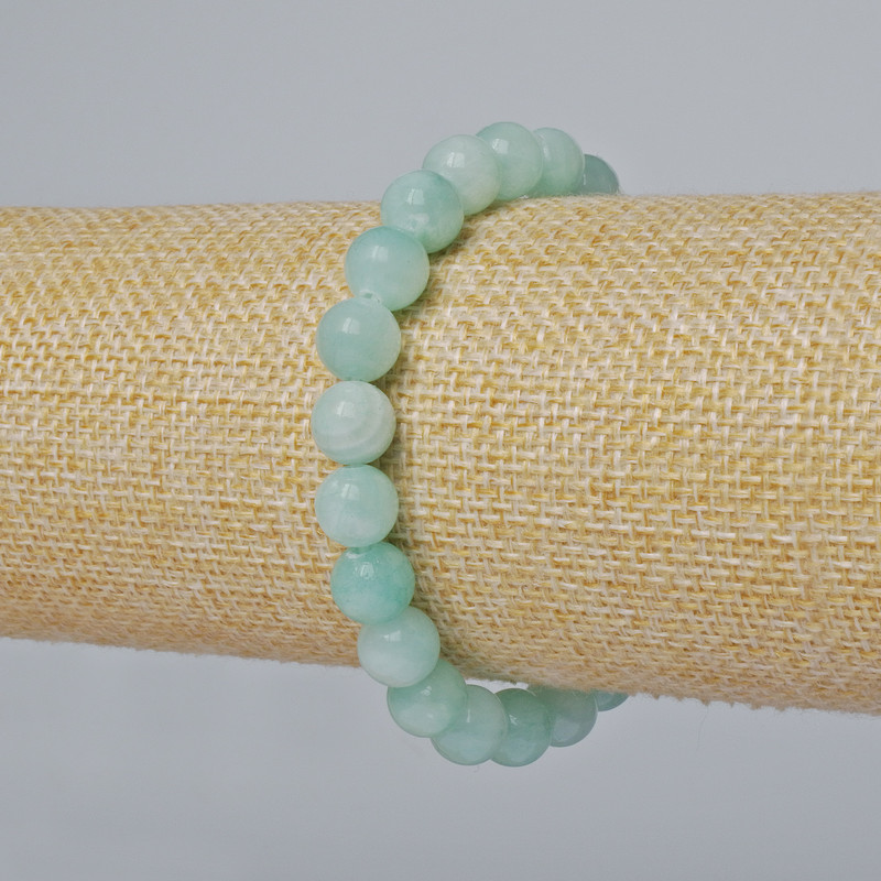 Amazonite Bracelet (artificial acrylic) smooth beads, 8.5 mm diameter, 18 cm length +/- (stretch)