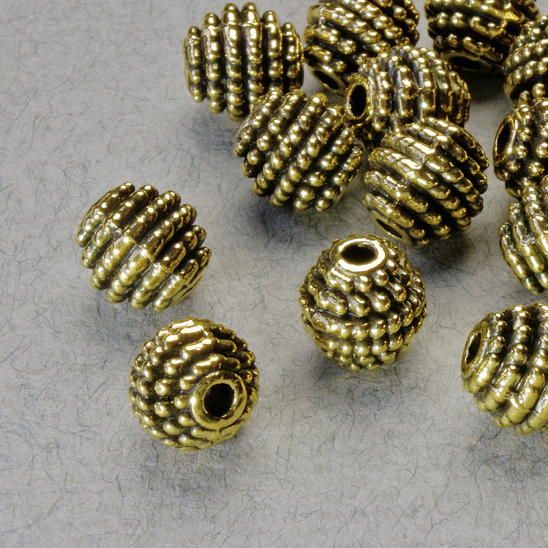 Bead-Inset Findings, diameter 8×8 mm, hole diameter 1.9 mm, gold-tone metal color, pack 20 g ± 16 pcs ±