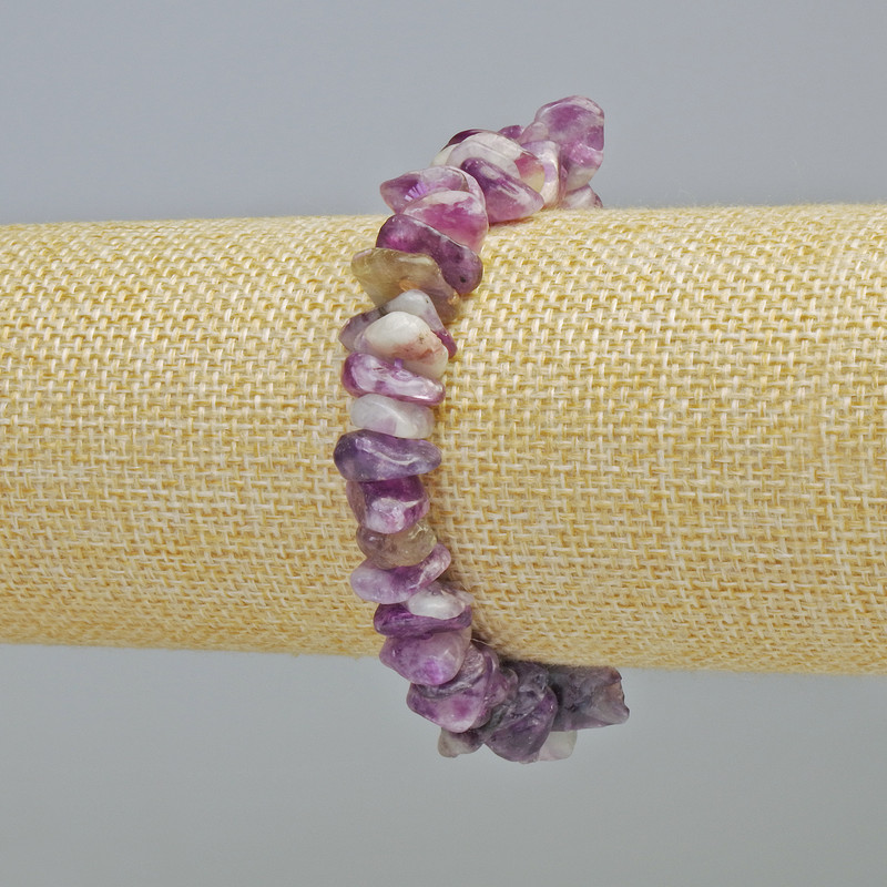 Bracelet with phosphosiderite natural stone chip, diameter 11×3 mm ± (stretch), length 18 cm+